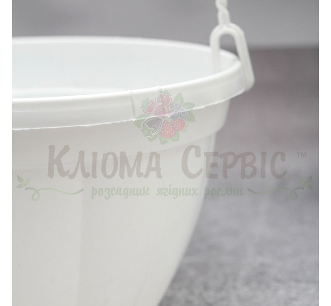 Горшок подвесной 2,5 л с крючком (20*12,5) белый Украина