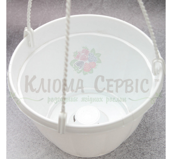 Горшок подвесной 2,5 л с крючком (20*12,5) белый Украина