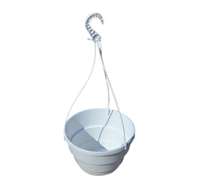 Горшок подвесной 5,4 л с крючком (25*16) белый Украина