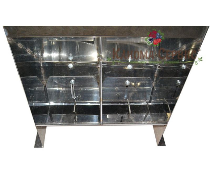 Бункерна годівниця для свиней на 2 секції із нержавійки марки 304