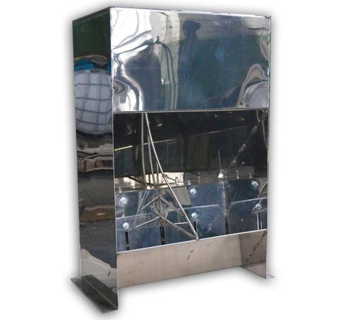 Бункерна годівниця для свиней на 2 секції із нержавійки марки 304