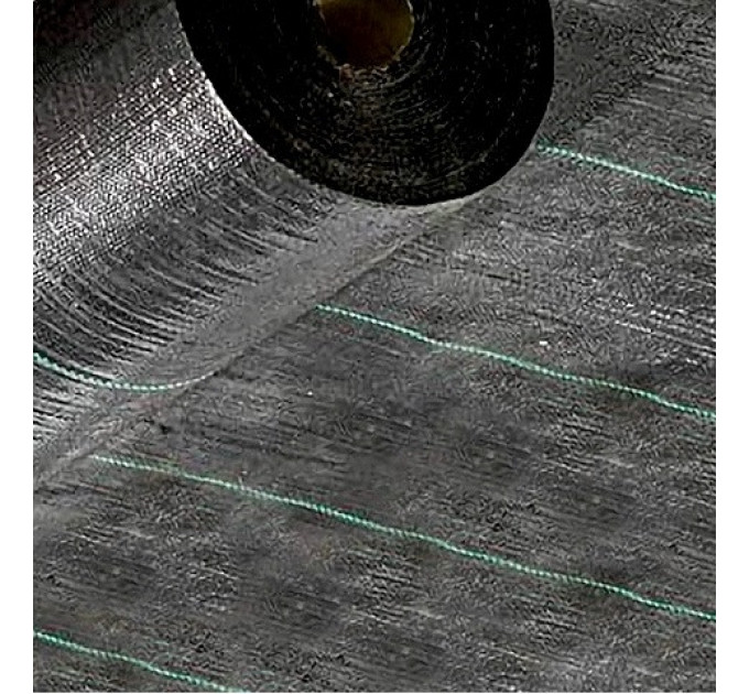 Агроткань Marma 100г/кв.м 2.10 м*100 м черная, зеленые полоски