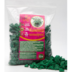 Камни декоративные зеленые, 0,5 кг