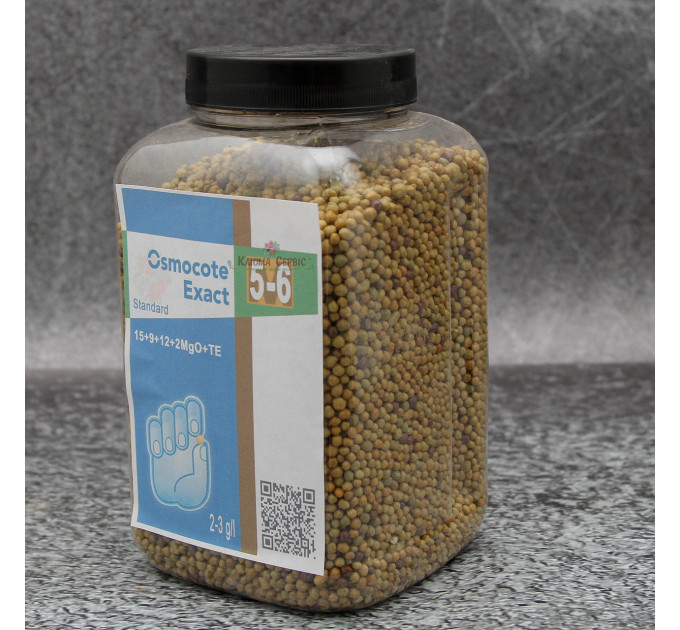 Добриво Osmocote Exact Standard 5-6 м, 1 кг (пет банку) 15+9+12+2Mg+TE