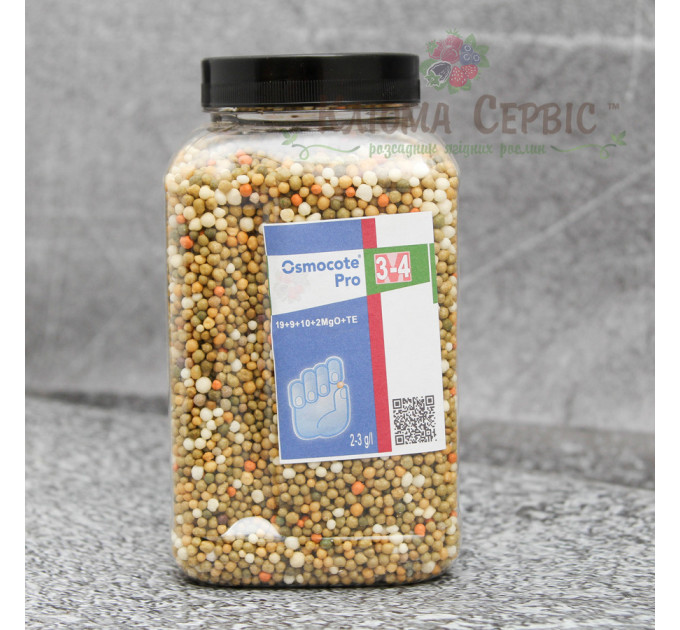 Добриво Osmocote (Осмокот) Pro 3-4 м, 1 кг (пет банка) 19+9+10+2MgO+Мікго