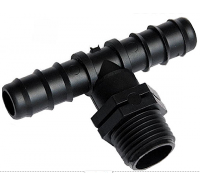 Тройник для капельной трубки (16мм*1/2'*16мм)