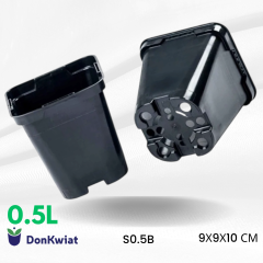 Горщик квадратний 0.5 л 9*9*9.6, Donkwiat S0.5B (P9)
