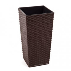 Горшок/кашпо Финезия, ротанг-мокко 190*190 с двойным дном (вкладкой)