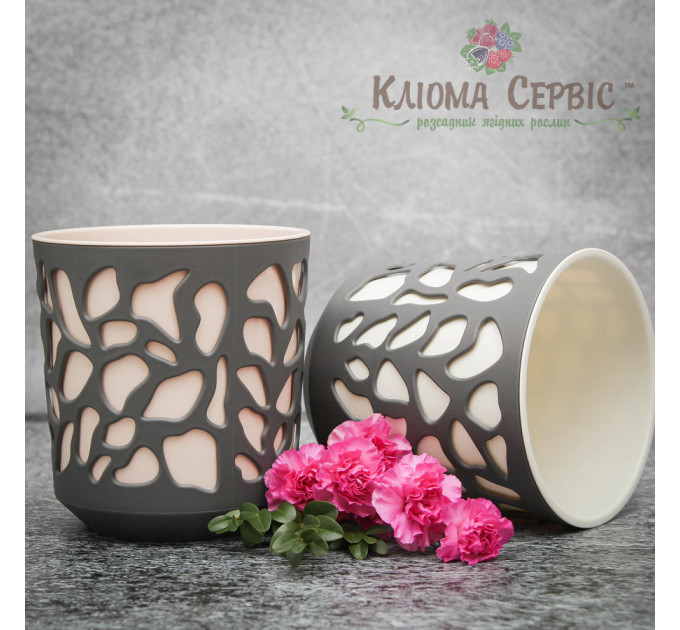Горшок для цветов Дует 140мм антрацит/беж.