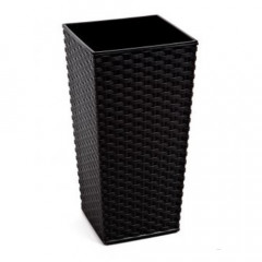 Горшок/кашпо Финезия, ротанг-черный 190*190 с двойным дном (вкладкой)