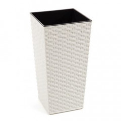 Горшок/кашпо Финезия, ротанг-кремовый 250*250 с двойным дном (вкладкой)