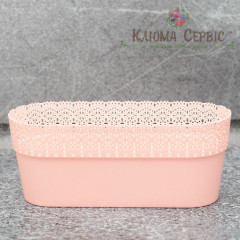 Горшок для цветов Белла Овальный 380 роз. пудра