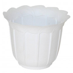 Горшок для цветов Лаура,16см, с подставкой, белый