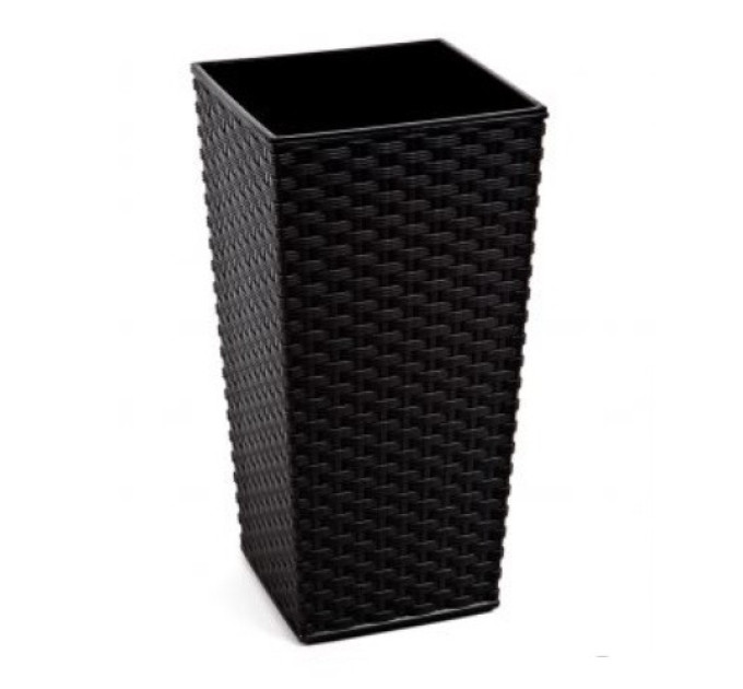 Горщик Lamela Фінезія 250 із вкладом ротанг чорний