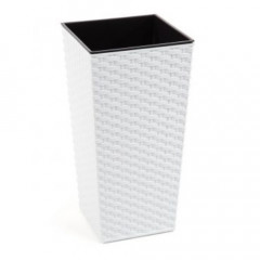 Горшок/кашпо Финезия, ротанг-белый 300*300 с двойным дном (вкладкой)