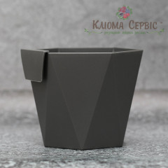 Горшок (кашпо) Хеца (110*120*130мм) Антрацит