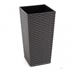 Горшок/кашпо Финезия, ротанг-графит 300*300 с двойным дном (вкладкой)