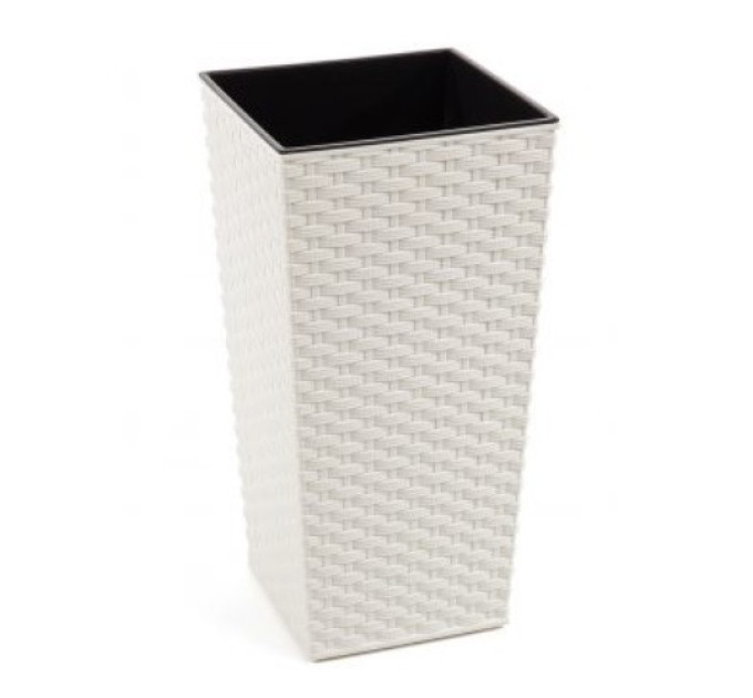 Горшок/кашпо Финезия, ротанг-кремовый 300*300 с двойным дном (вкладкой)