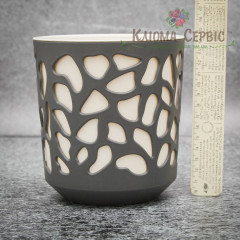 Горшок для цветов Дует 140мм антрацит/кремовый