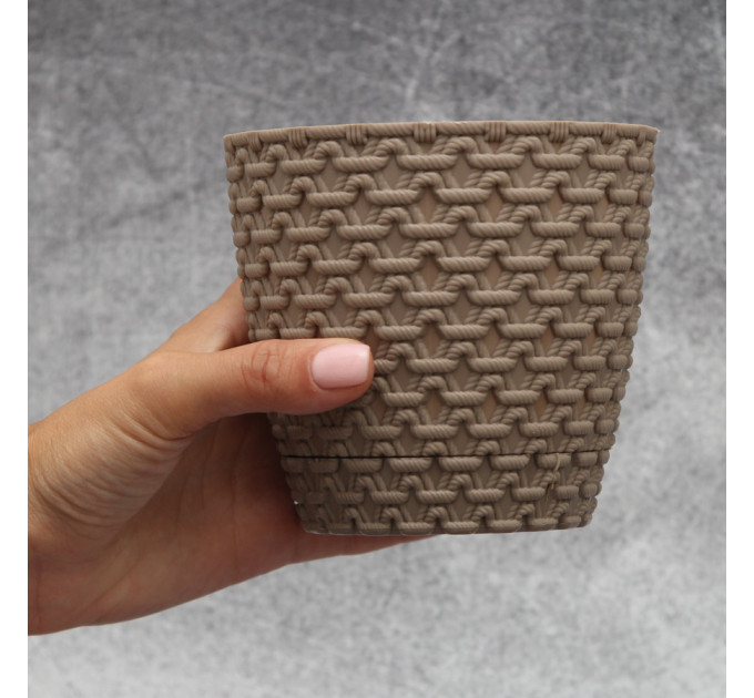 Горшок для цветов Elit Ротанг 0.75 л, капучино