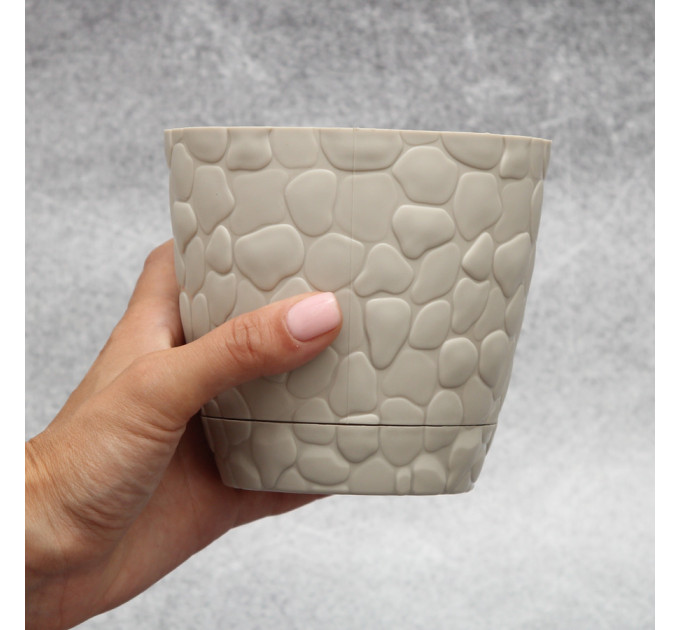 Горшок для цветов Elit Камни 0.75 л, серый