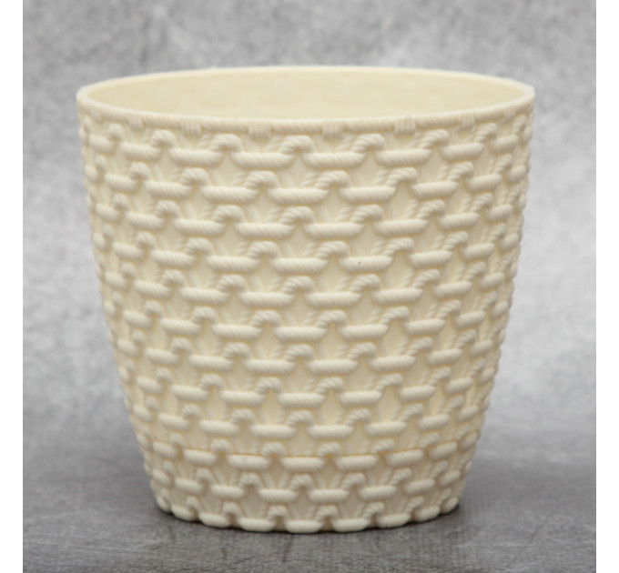 Горшок для цветов Elit Ротанг 0.75 л, кремовый
