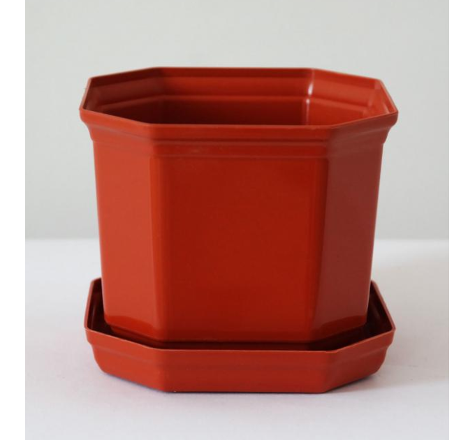 Горшок для цветов Дама,16см, с подставкой, теракот