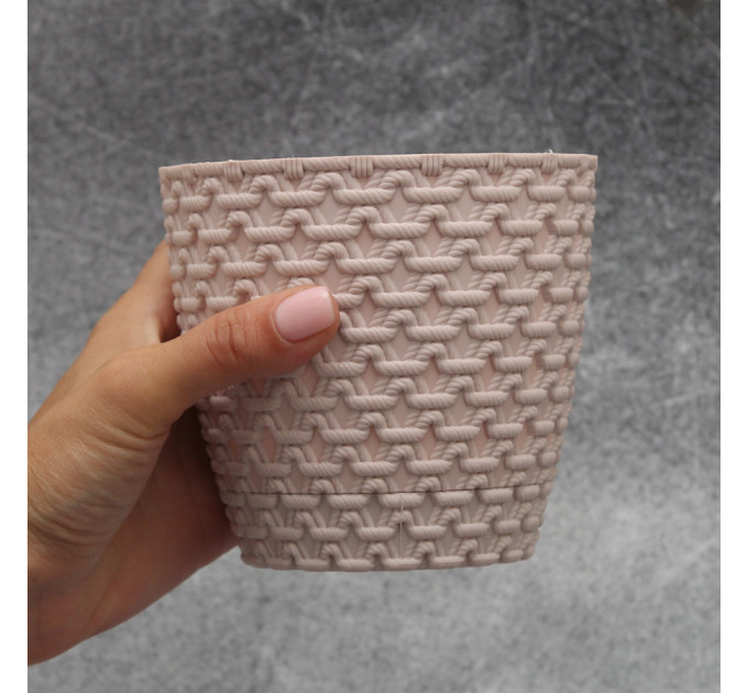 Горщик для квітів Elit Ротанг 0.75 л, лавандовий