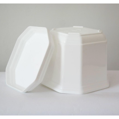 Горшок для цветов Дама,16см, с подставкой, белый