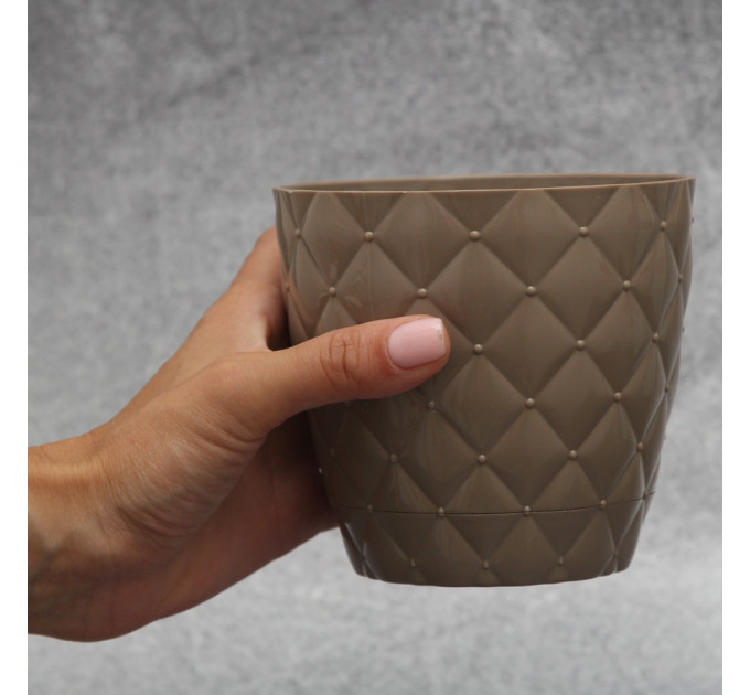 Горшок для цветов Elit Ромбик 0.75 л, капучино