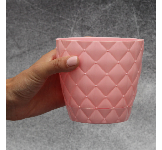 Горшок для цветов Elit Ромбик 0.75 л, розовый