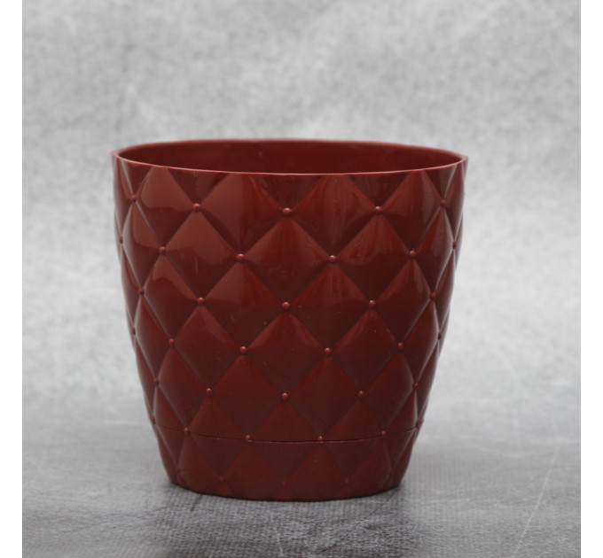 Горшок для цветов Elit Ромбик 1.6 л, бордовый