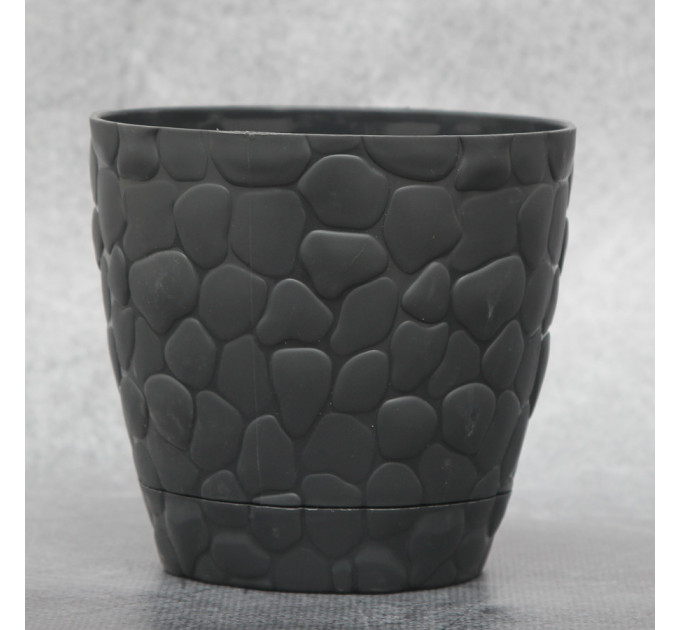 Горшок для цветов Elit Камни 0.75 л, антрацит