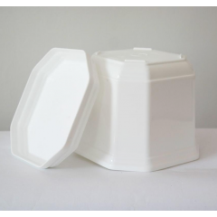 Горшок для цветов Дама,14см, с подставкой, белый