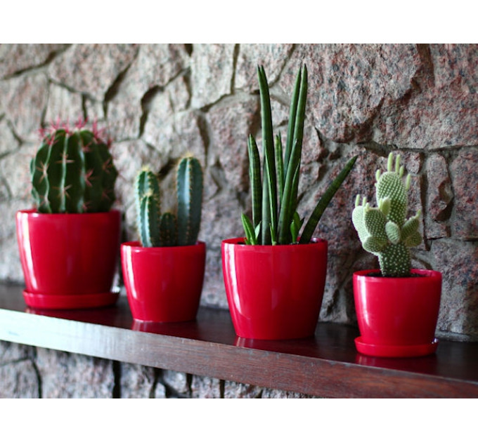 Горшок для цветов Магнолия 155мм бордовый