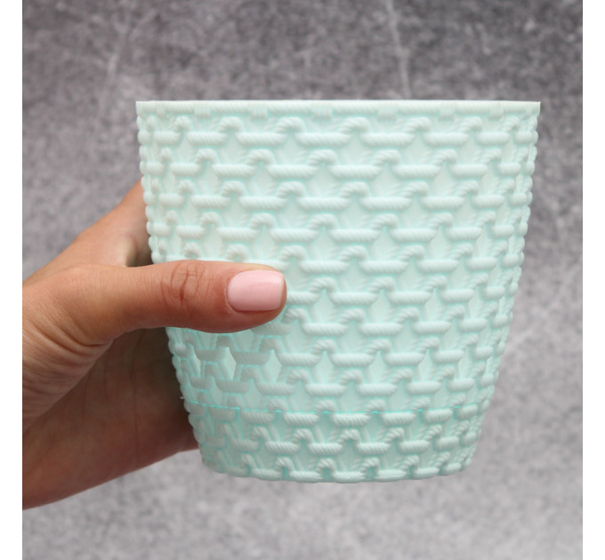 Горшок для цветов Elit Ротанг 0.75 л, бирюзовый