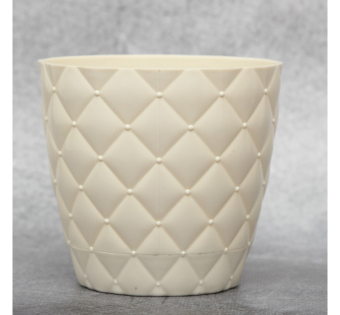Горшок для цветов Elit Ромбик 1.6 л, кремовый