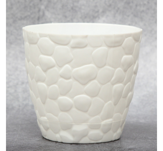 Горшок для цветов Elit Камни 0.75 л, белый