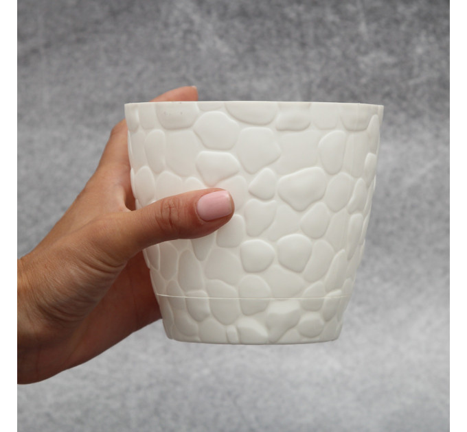 Горшок для цветов Elit Камни 0.75 л, белый