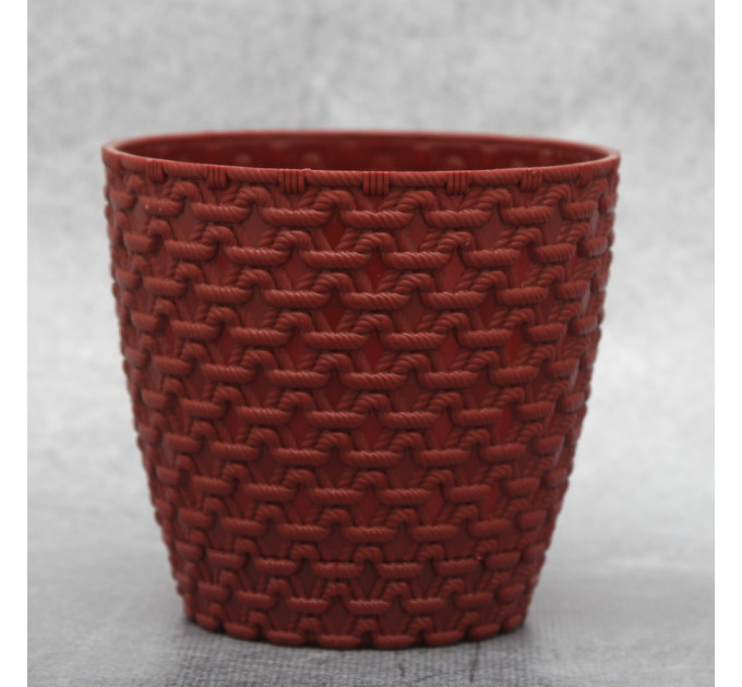Горшок для цветов Elit Ротанг 0.75 л, бордовый