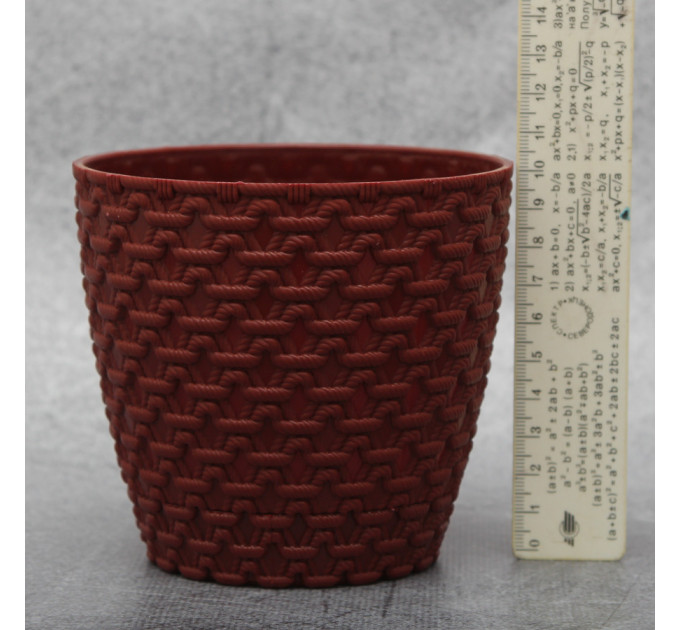 Горшок для цветов Elit Ротанг 0.75 л, бордовый