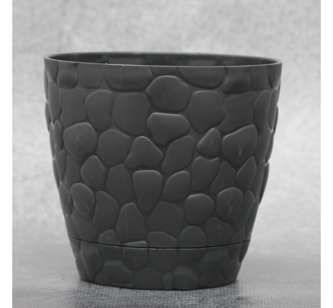 Горшок для цветов Elit Камни 1.6 л, антрацит