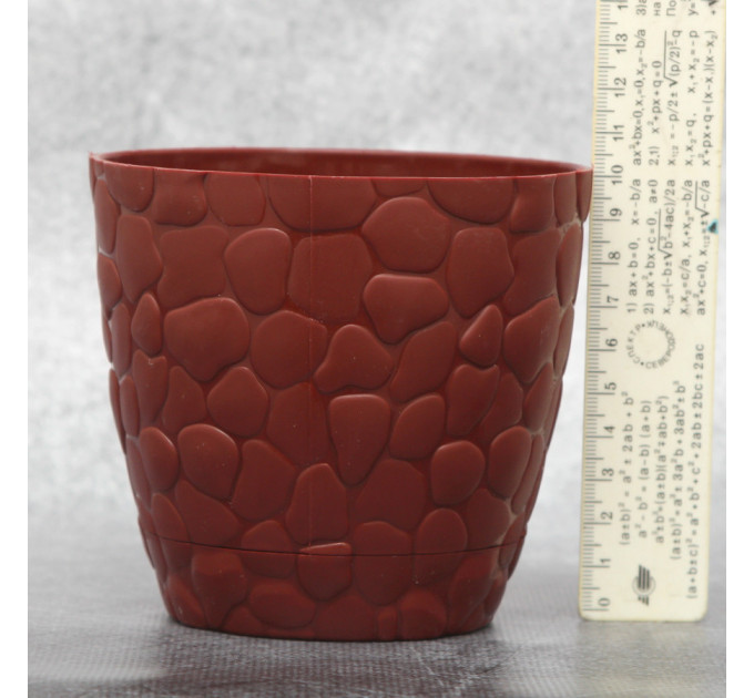 Горшок для цветов Elit Камни 0.75 л, бордовый