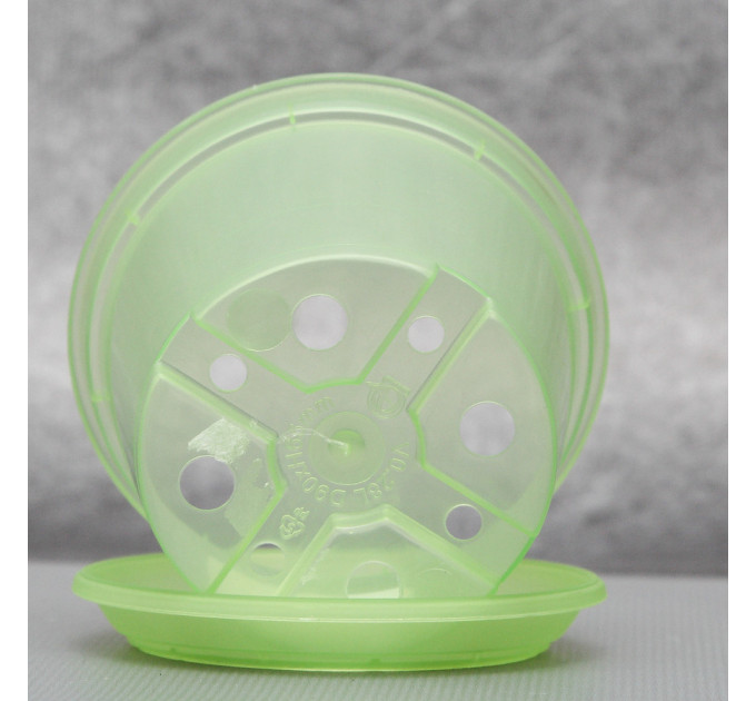 Вазон дренажний Алеана 9,0*6,5 см., салатовий (без підставки)