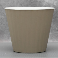 Вазон "Ибис" двойной 13,0*11,2 см. Алеана, какао/белый