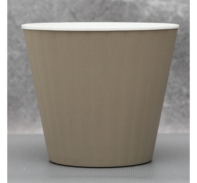 Вазон "Ібіс" подвійний 13,0*11,2 см. Алеана, какао/білий