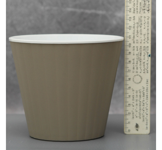 Вазон "Ібіс" подвійний 13,0*11,2 см. Алеана, какао/білий