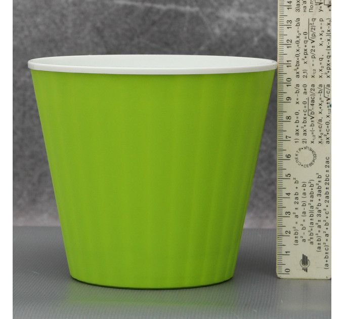 Вазон "Ибис" двойной 13,0*11,2 см. Алеана, оливковый/белый