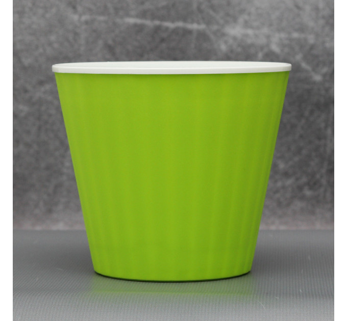 Вазон "Ибис" двойной 13,0*11,2 см. Алеана, оливковый/белый