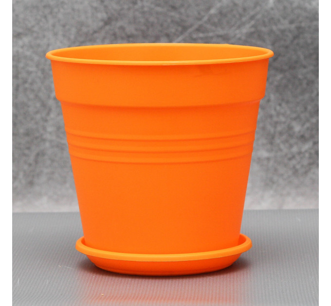 Вазон "Глория" с подставкой 11*10,2 см. Алеана, оранжевый